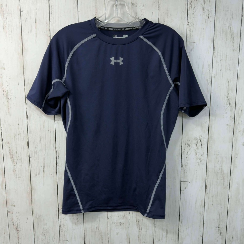 Under Armour HeatGear Boy's Navy-Blue Compression Short Sleeve T-Shirt‎ Size L